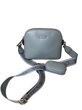 Guess Light Blue Crossbody Bag NWOT Gold Hardware Logo Strap Coin Purse 9x7